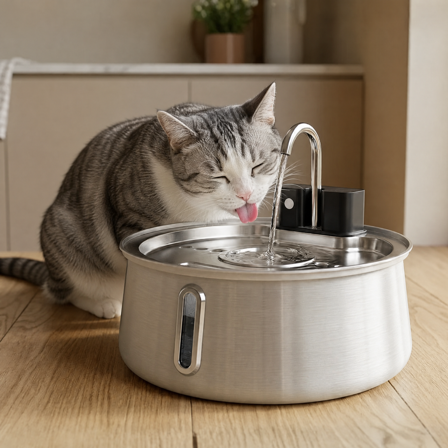 PurrWell™ Vannfontene i Rustfritt Stål